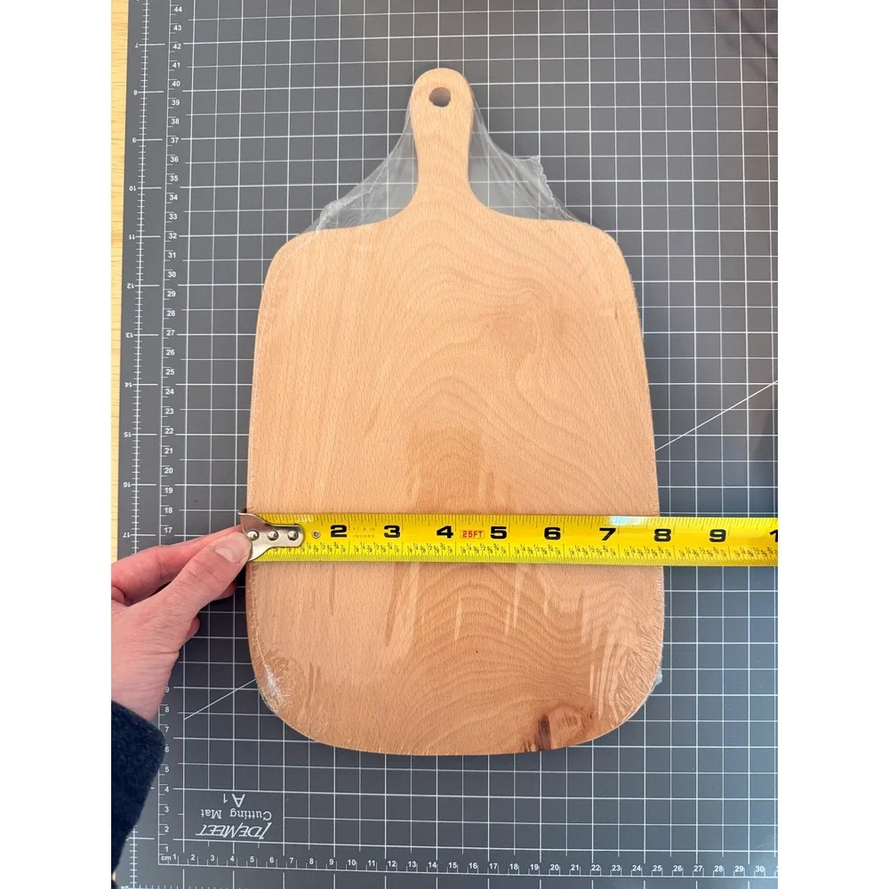 Beech Wood‎ Cutting Board Paddle Charcuterie Cheese Serving Platter with Handle